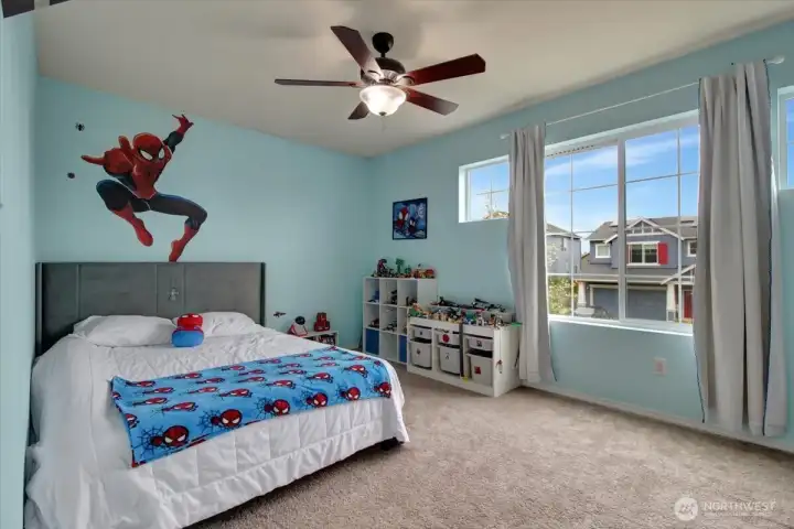 3rd bedroom looking out to the front of the house.