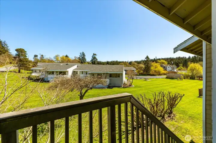 Looking out the backdoor, which provides additional egress for emegencies.