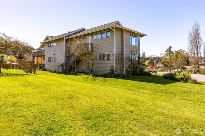 Rear view of Parker Rd Condos, 911 is top right unit from this view.