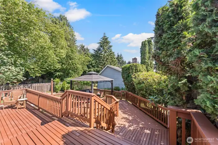 Spacious backyard deck