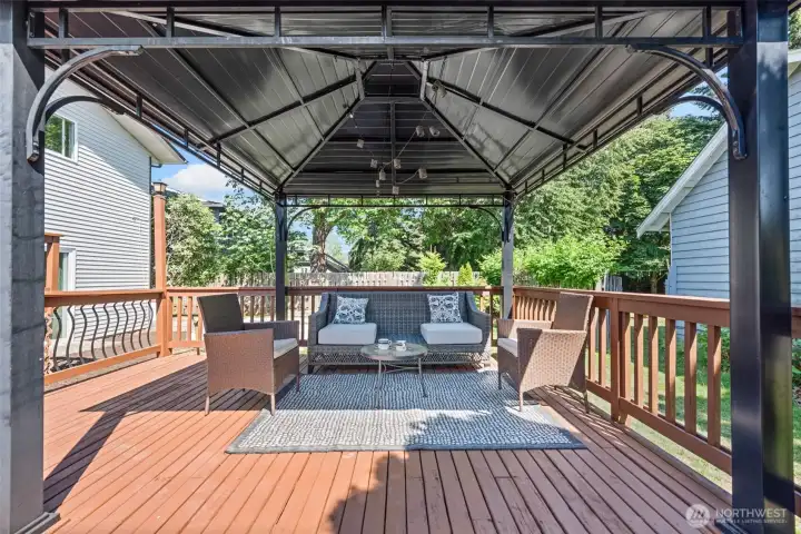 Covered deck seating area