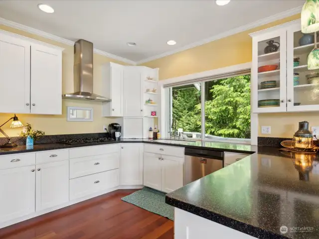 Generous counter and cabinet space make this the perfect place to create your favorite meal.
