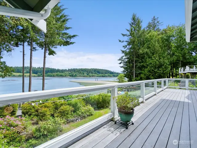 Soak in the sun and Pacific Northwest radiance from the partially covered upper level deck