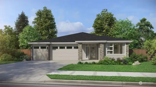 Rendering of alternative exterior home style.