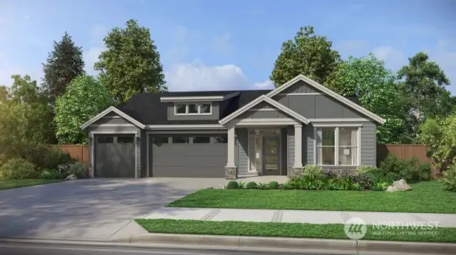 Rendering of alternative exterior home style.