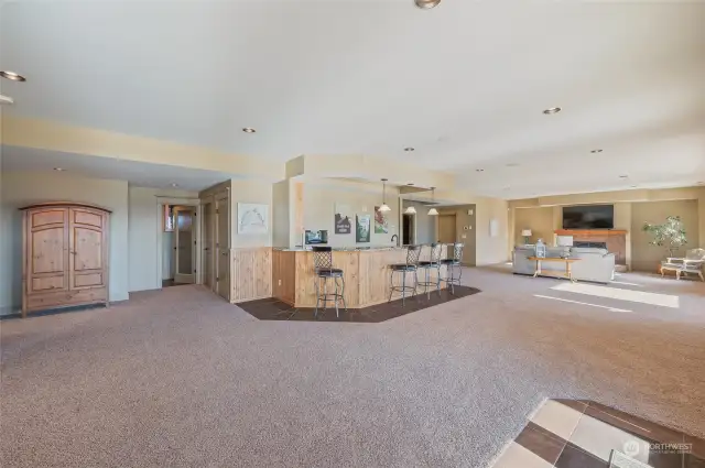 Lower level family room & bar
