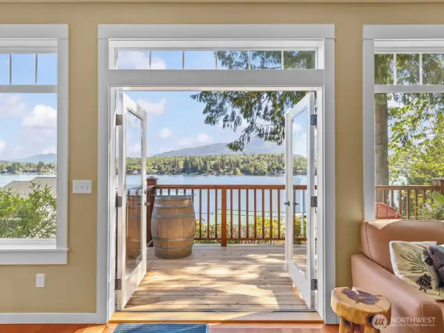 Enjoy a soak in the hot tub off the private wrap around deck and patio.