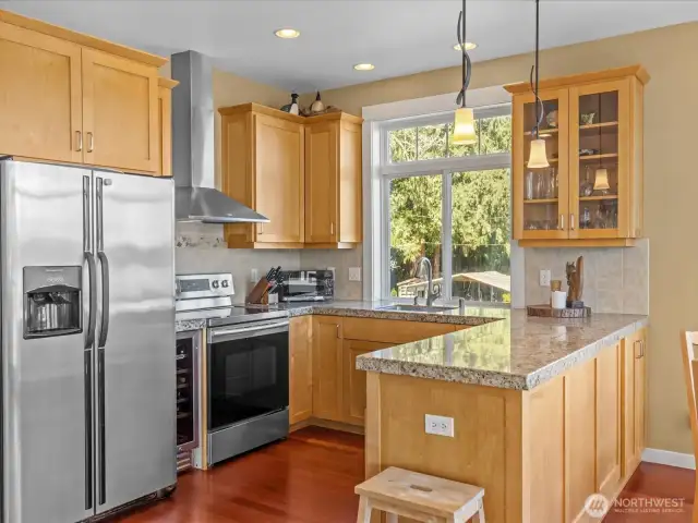 You will enjoy this spotless kitchen.