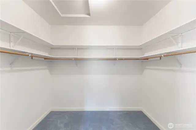 A view of the primary's walk-in closet