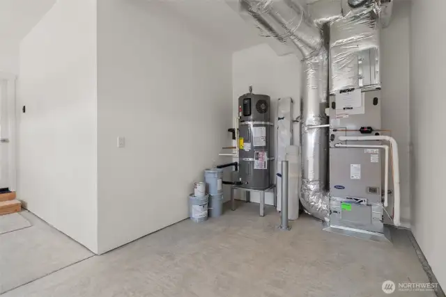 Electric hybrid water heater and  High efficiency Carrier electric forced-air furnace