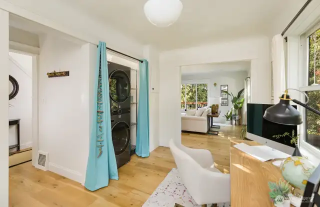 Main house laundry. Easy to revert back to lower level laundry room.
