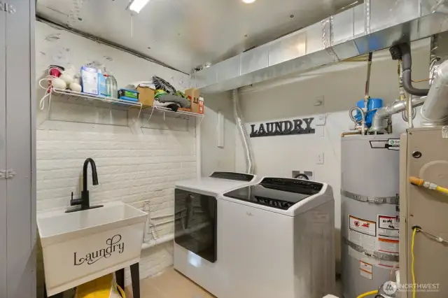Lower level utility and laundry room