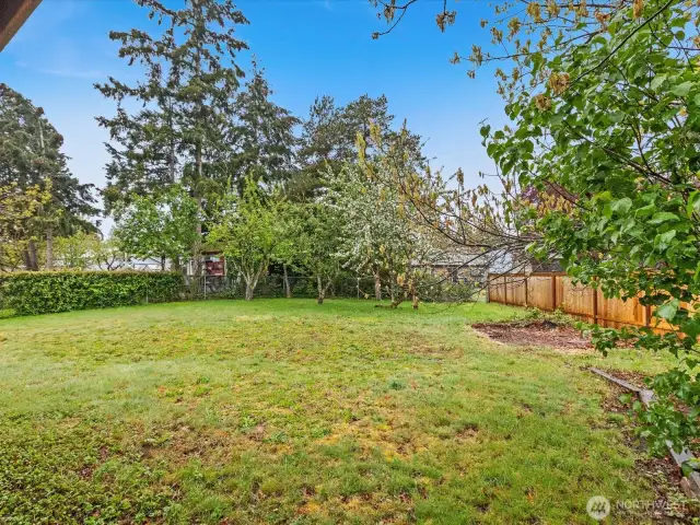 Fully fenced in back.