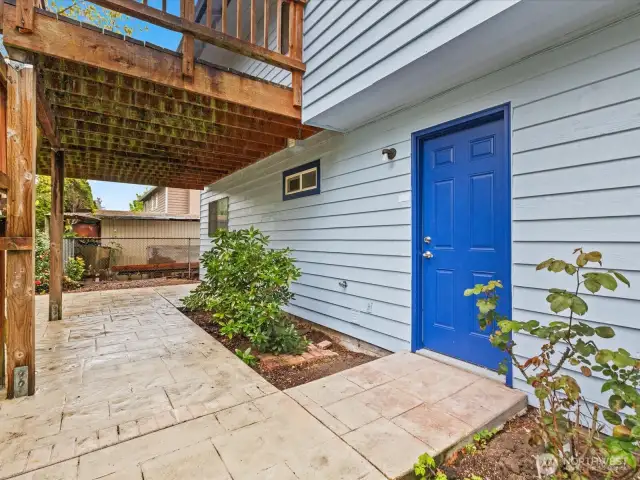 Back patio and entrance from laundry rm.