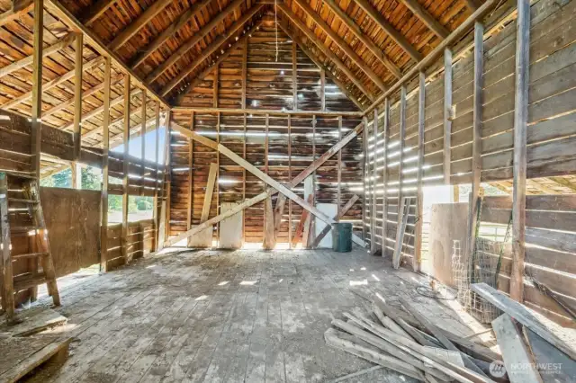 Inside barn