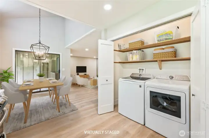 virtually staged dining space