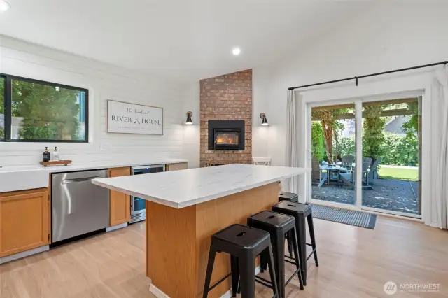 Strategically located within reach of appliances and cabinetry for efficiency, ideal for long-term stays or vacation rentals