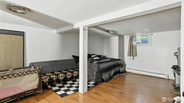 The oversized and finished basement offers the perfect flex space for either a media/gaming room, additional bedroom space, home gym, play room, etc.