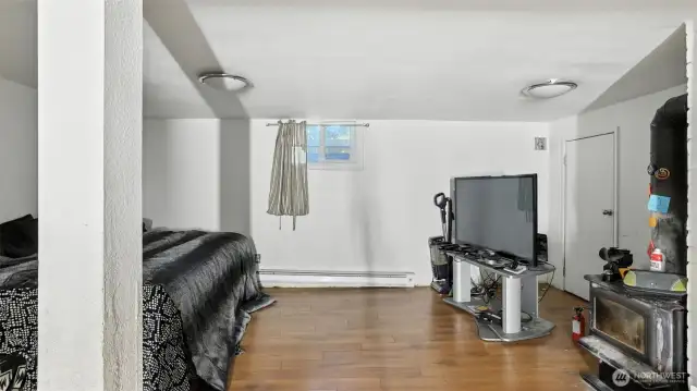 Enjoy a second wood stove in this basement.