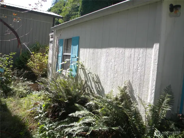 Functioning toilet behind the cabin