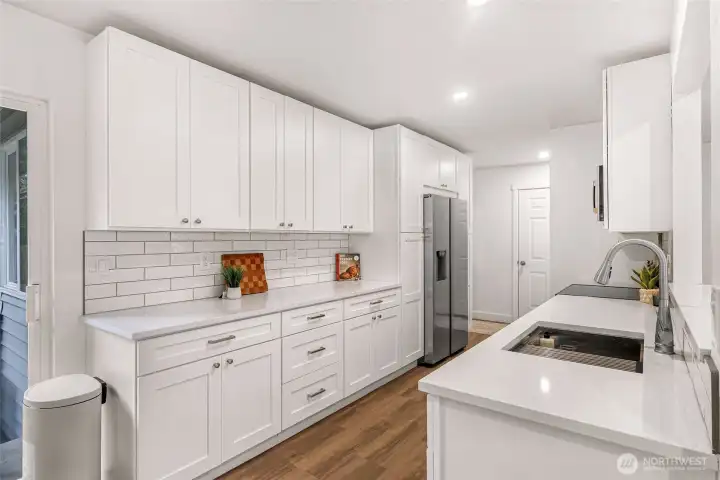 Remodeled kitchen with high quality cabinetry