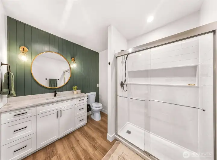 Freshly remodeled primary bath