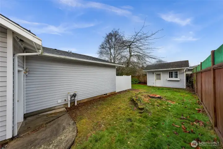 Electrified outbuilding for tools and activities