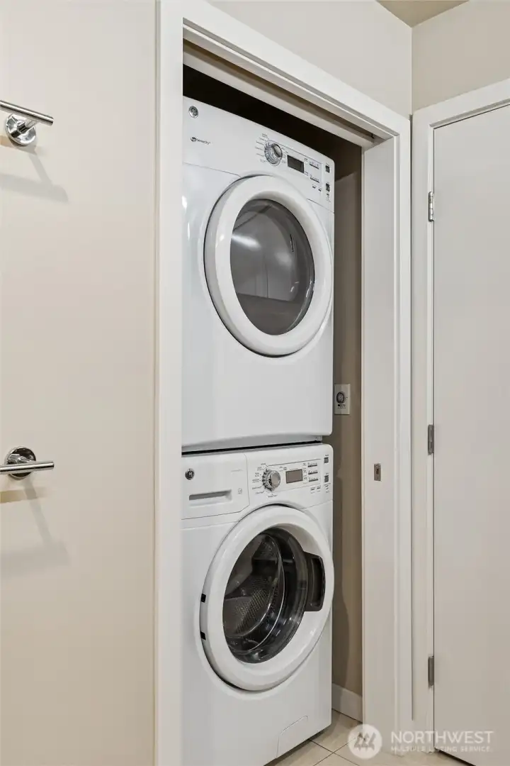 Washer/Dryer located in bathroom