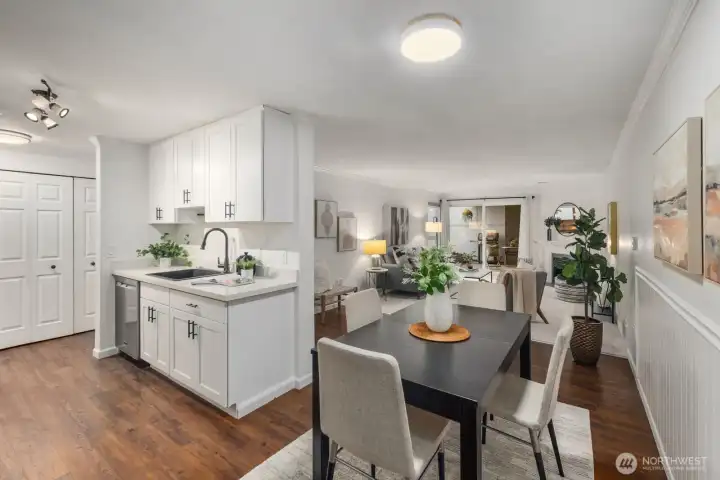 Spacious home with a large living + dining area