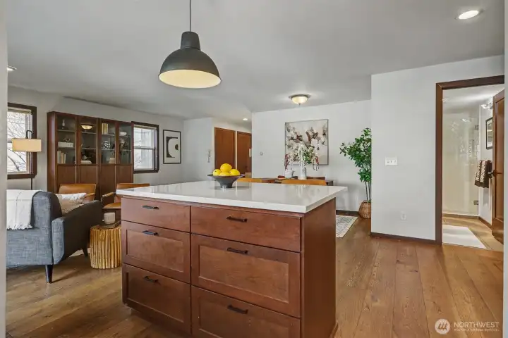 Kitchen Island with View of Dining Area