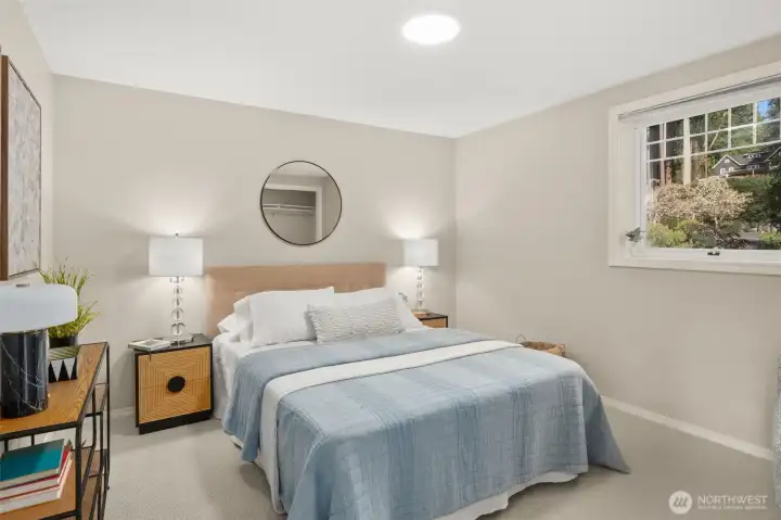 One of the home's three bedrooms.