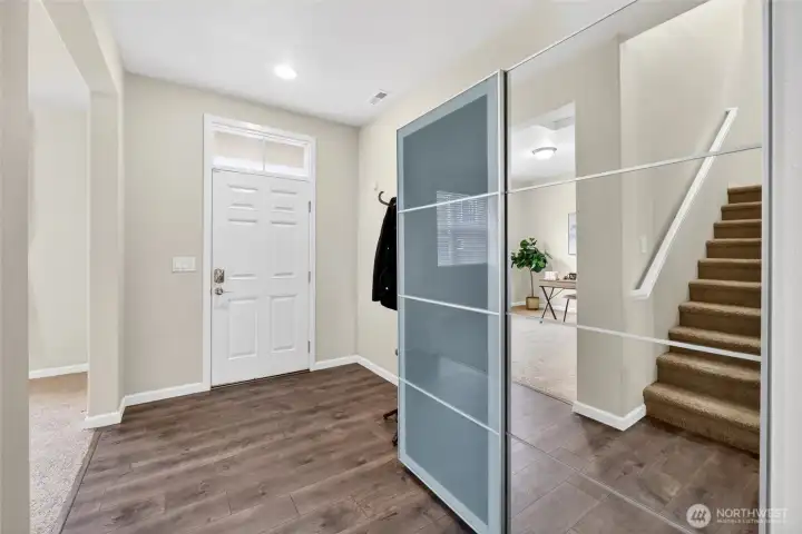 Foyer facing entry door