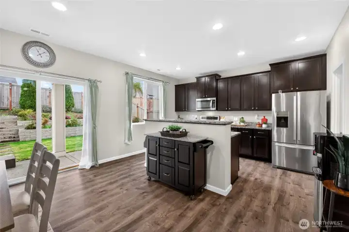 Beautiful kitchen with access to stunning backyard
