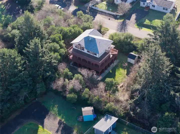 Deck and Home from Aerial view
