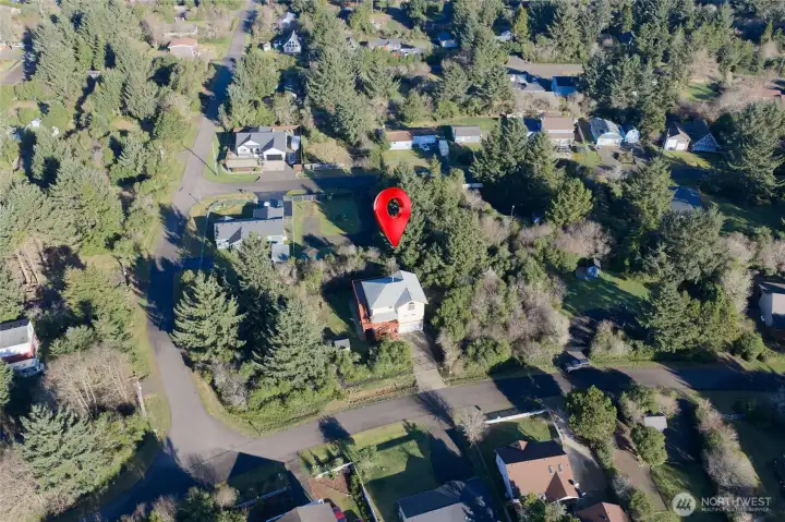 Aerial photography features a greenbelt