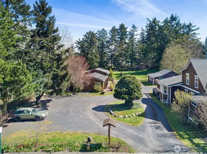 Charming entrance and ample parking.