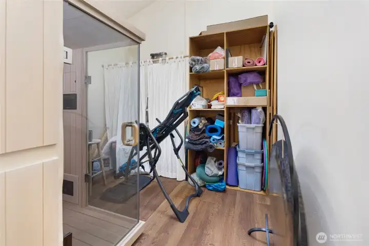 Storage room of the Yoga studio and an infrared Sauna, (negotiable, not included with the sale)