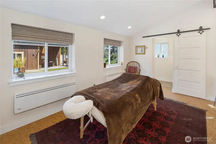 Converted garage, radiant heat and 1/2 bath.