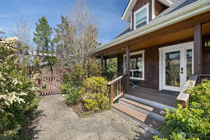 Inviting covered porch the home.