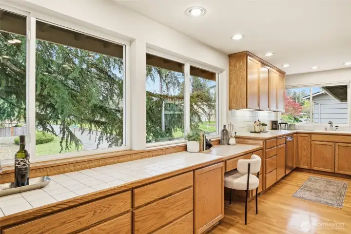 Generous storage with vintage kitchen charm