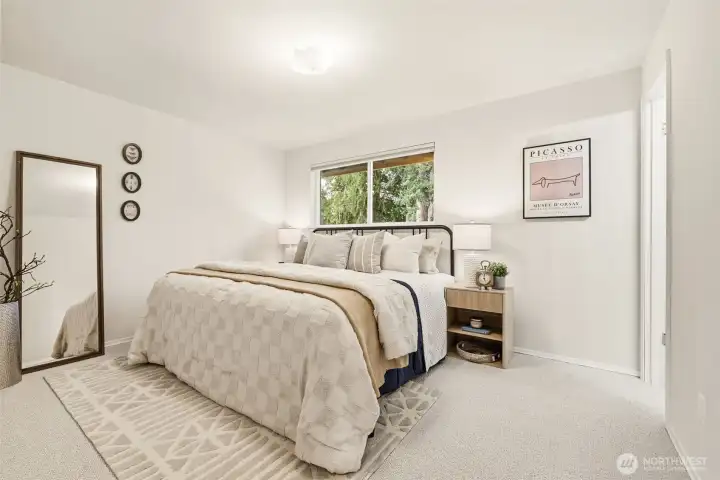 Primary bedroom with all 4 bedrooms on the same level