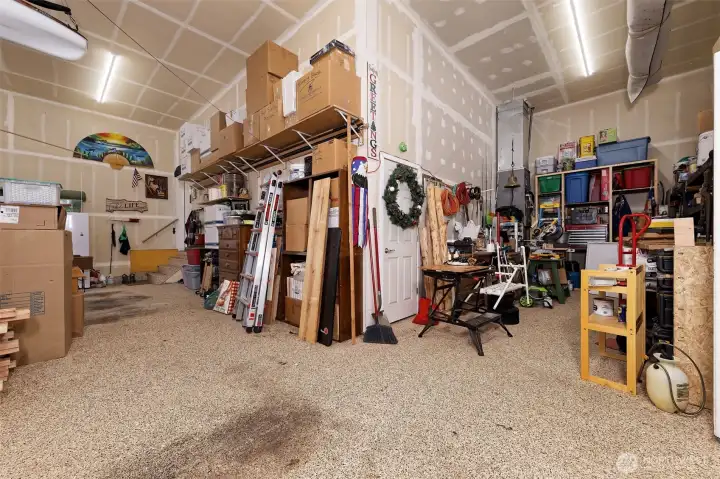 Shop area in garage.