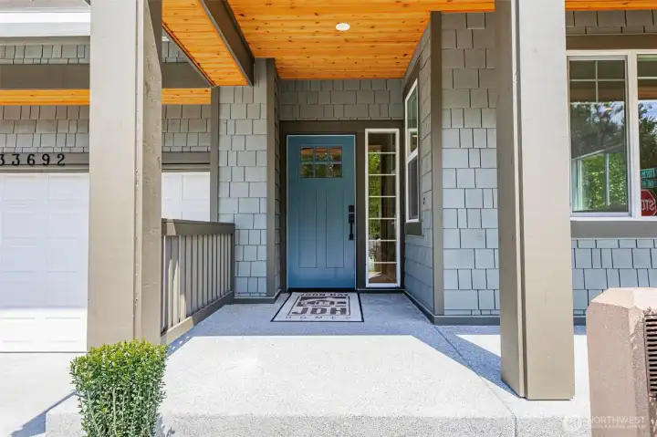 cedar front covered porch