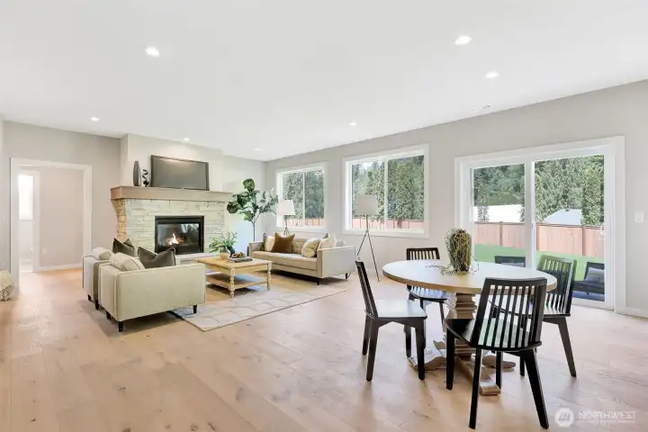 fireplace in great room area