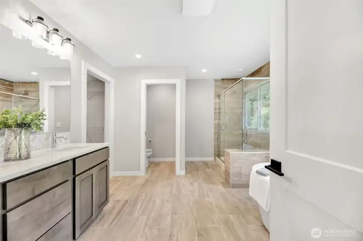 luxurious primary bathroom