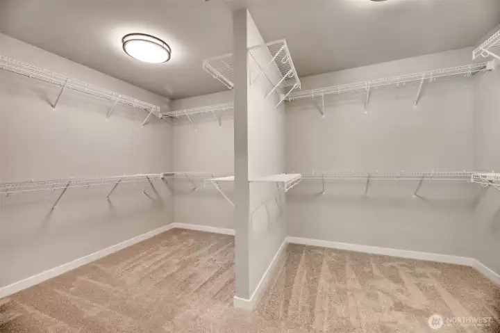 large walk in closet for the primary bedroom