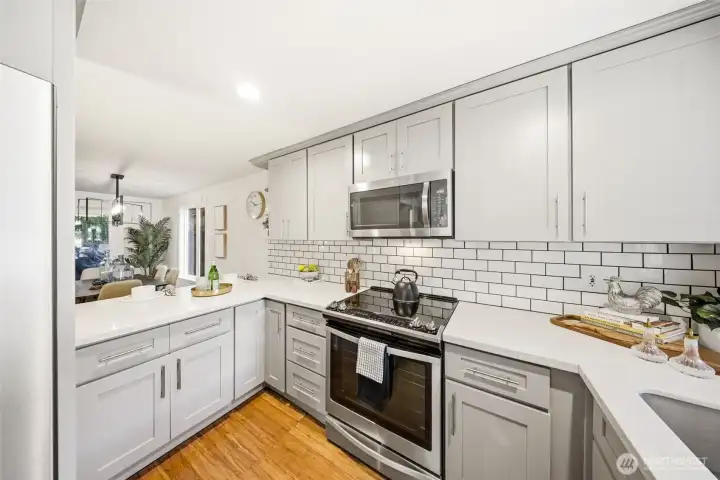Kitchen with ample counter space. Kitchen with ample counter space.
