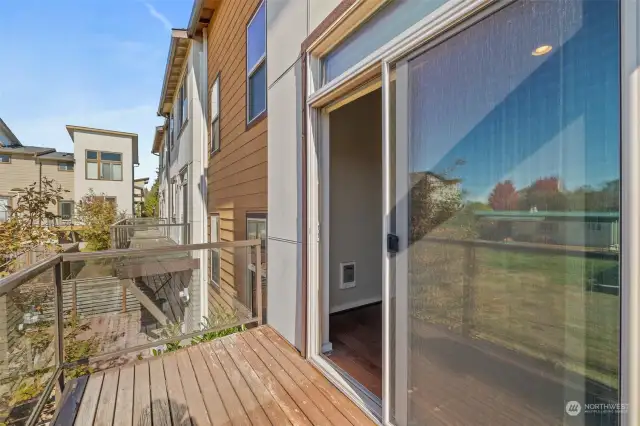 Deck next to kitchen/dining room