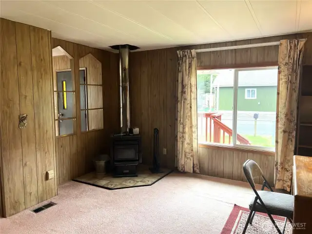 Office/den with wood stove.