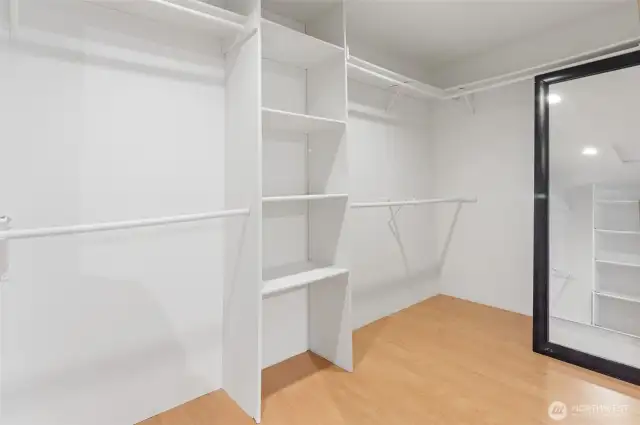 The huge primary walk-in has plenty of room for two!
